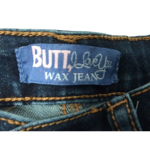Wax Jean Denim Short Size S Butt I Love You Stretch Mid Rise Med Wash Cuffed - Picture 2 of 6
